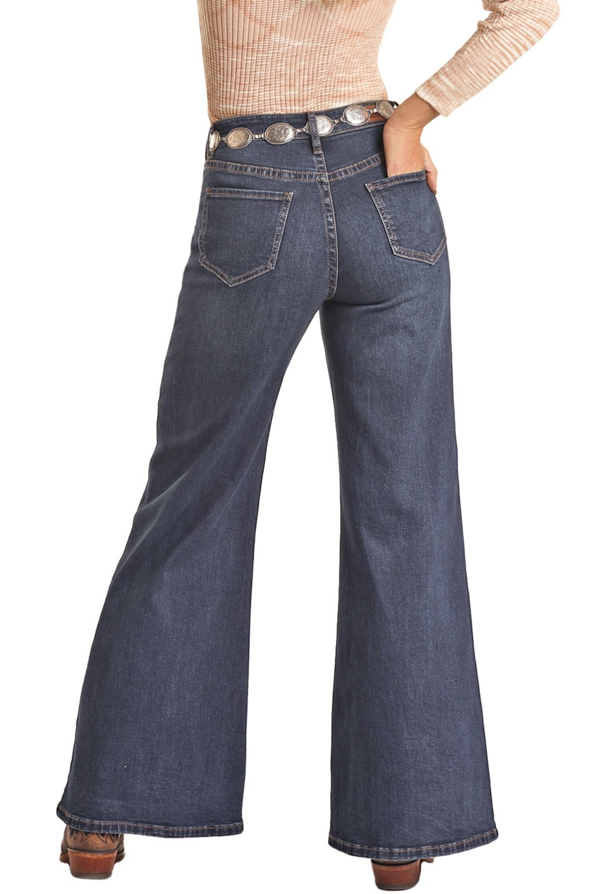 High Rise Extra Stretch Flare Jeans with pocket