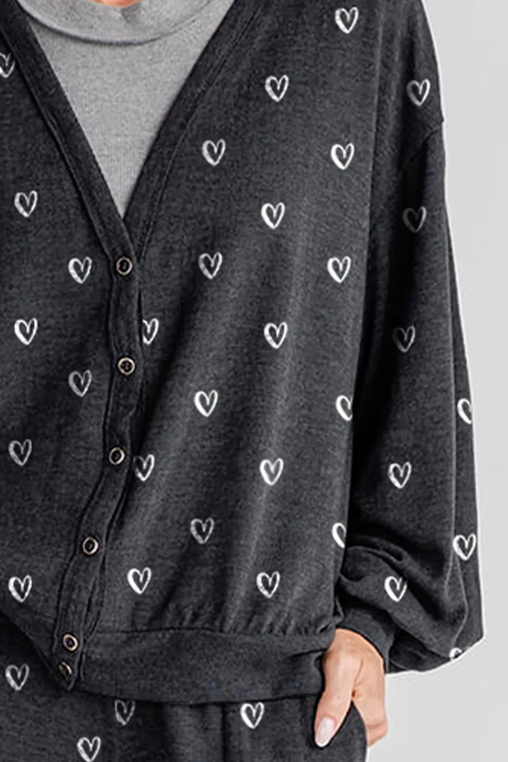 Risen Jersey Cardigan - charcoal grey