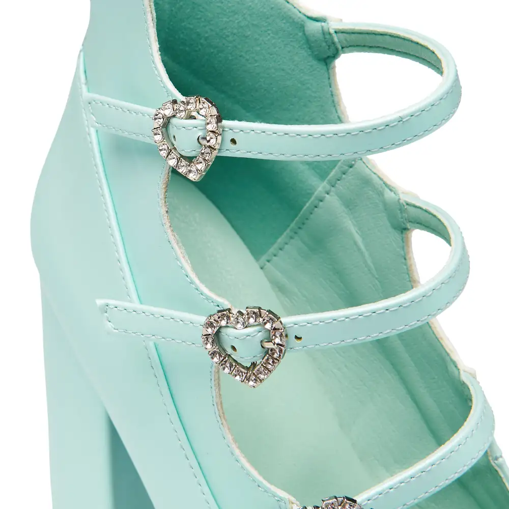 Pearl Dewdrop Platform Heels - Blue