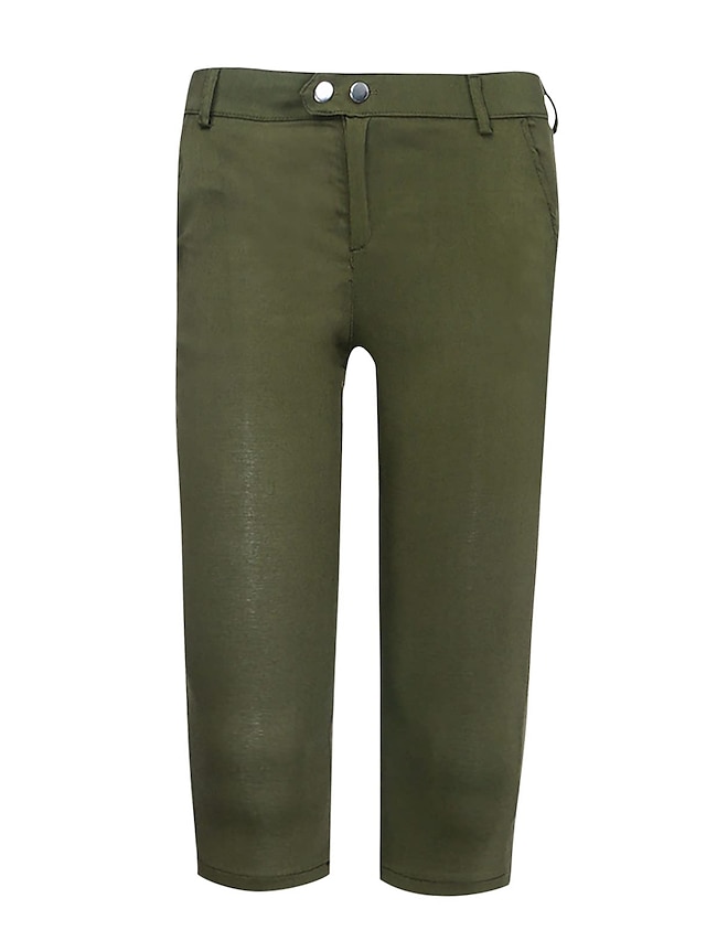 Women's Basic Essential Capri shorts Slacks Classic Capris Pants Office / Career Dailywear Micro-elastic Solid Colored Mid Waist Slim Green White Black Blue Khaki S M L XL XXL
