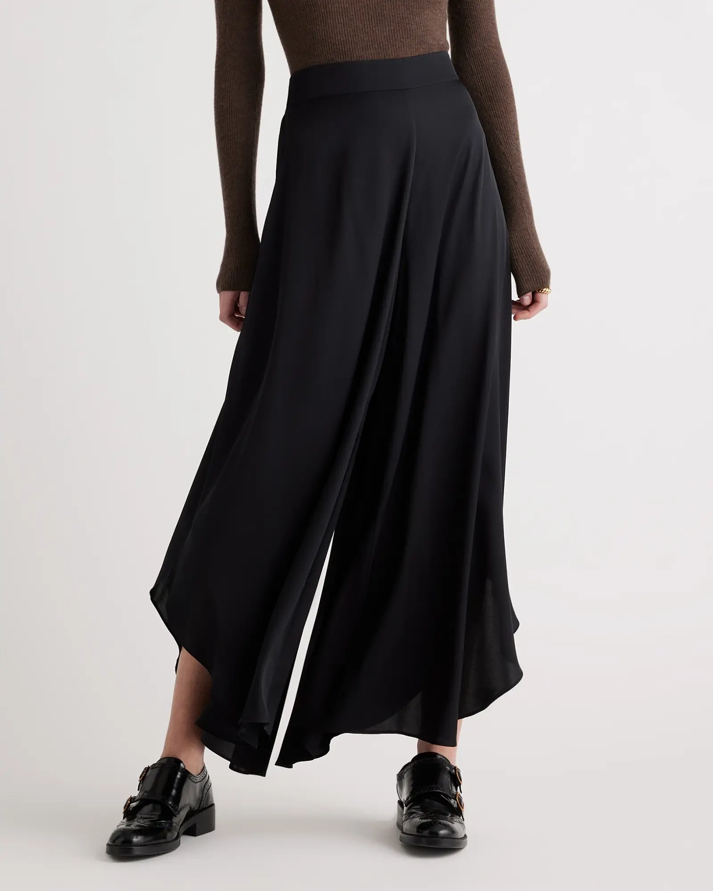 Washable Stretch Silk Palazzo Pants