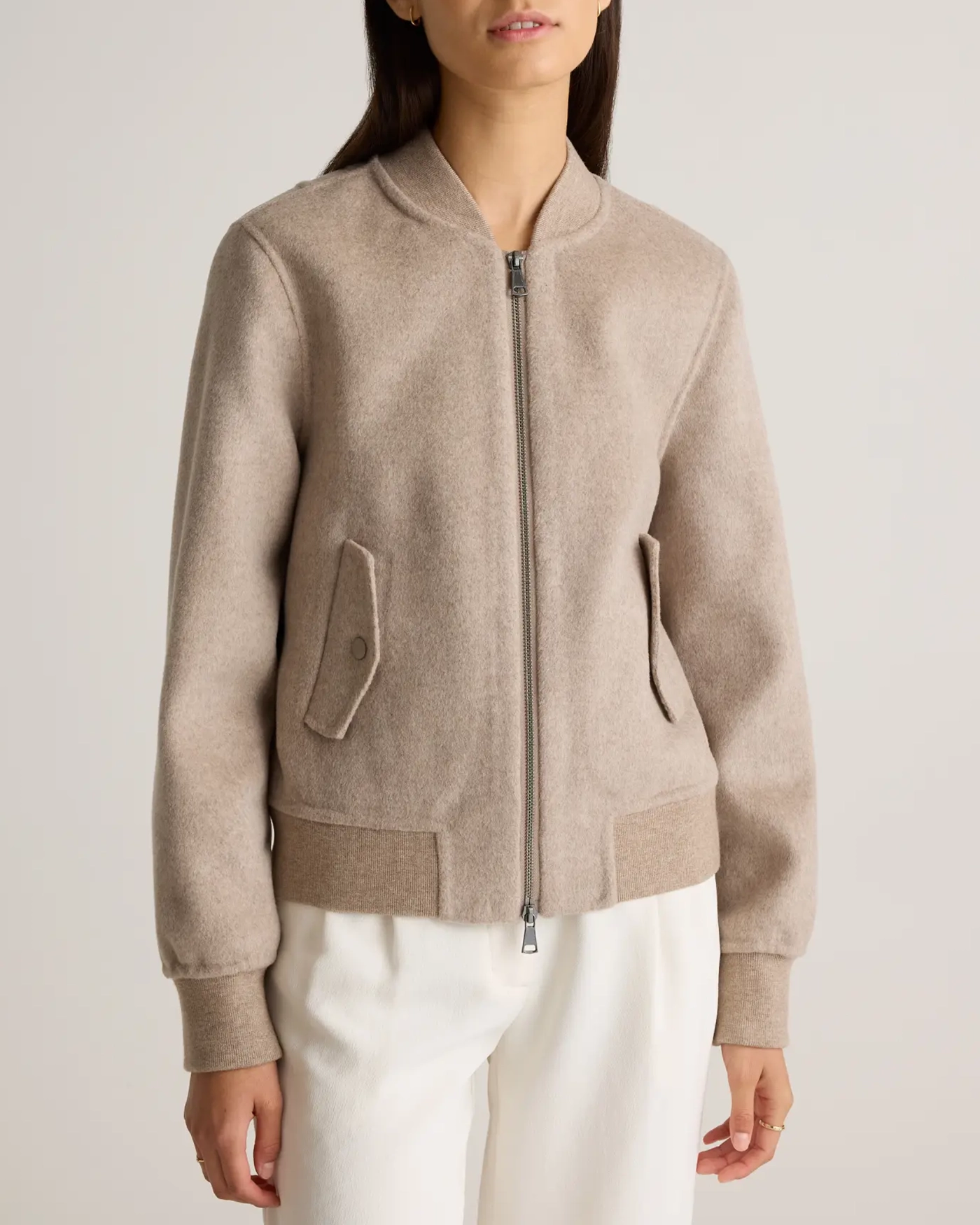 Double-Faced Merino Wool Bomber Jacket