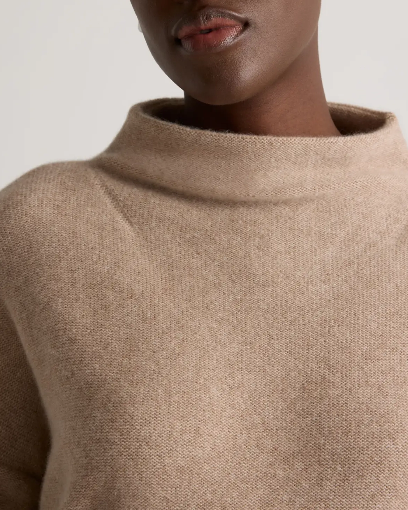 Funnel Neck Mongolian Cashmere Sweater