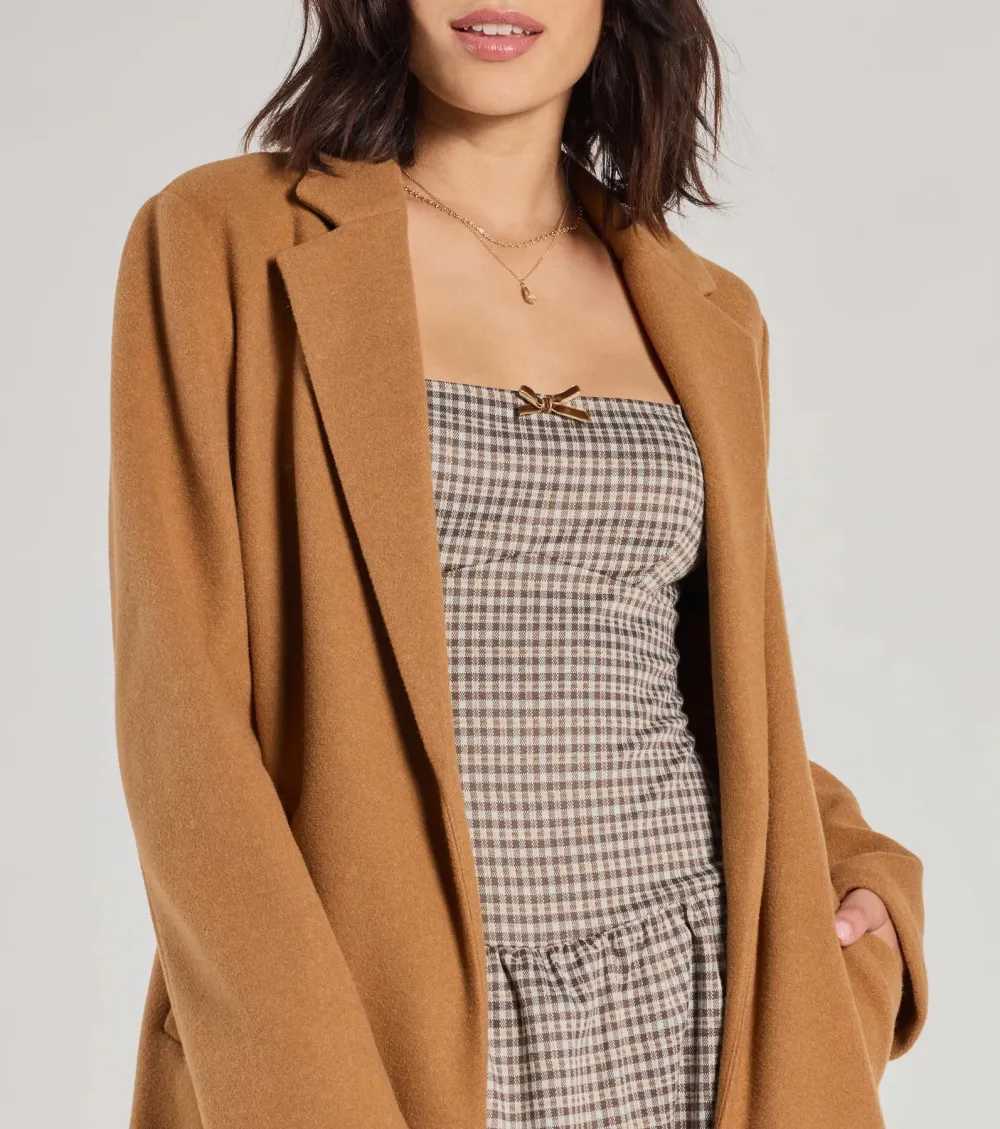 Perfect Chic Faux Wool Trench Coat