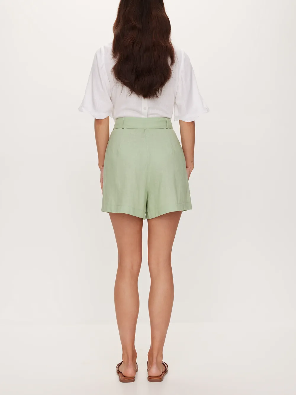 Goldie Linen Blend Belted Short