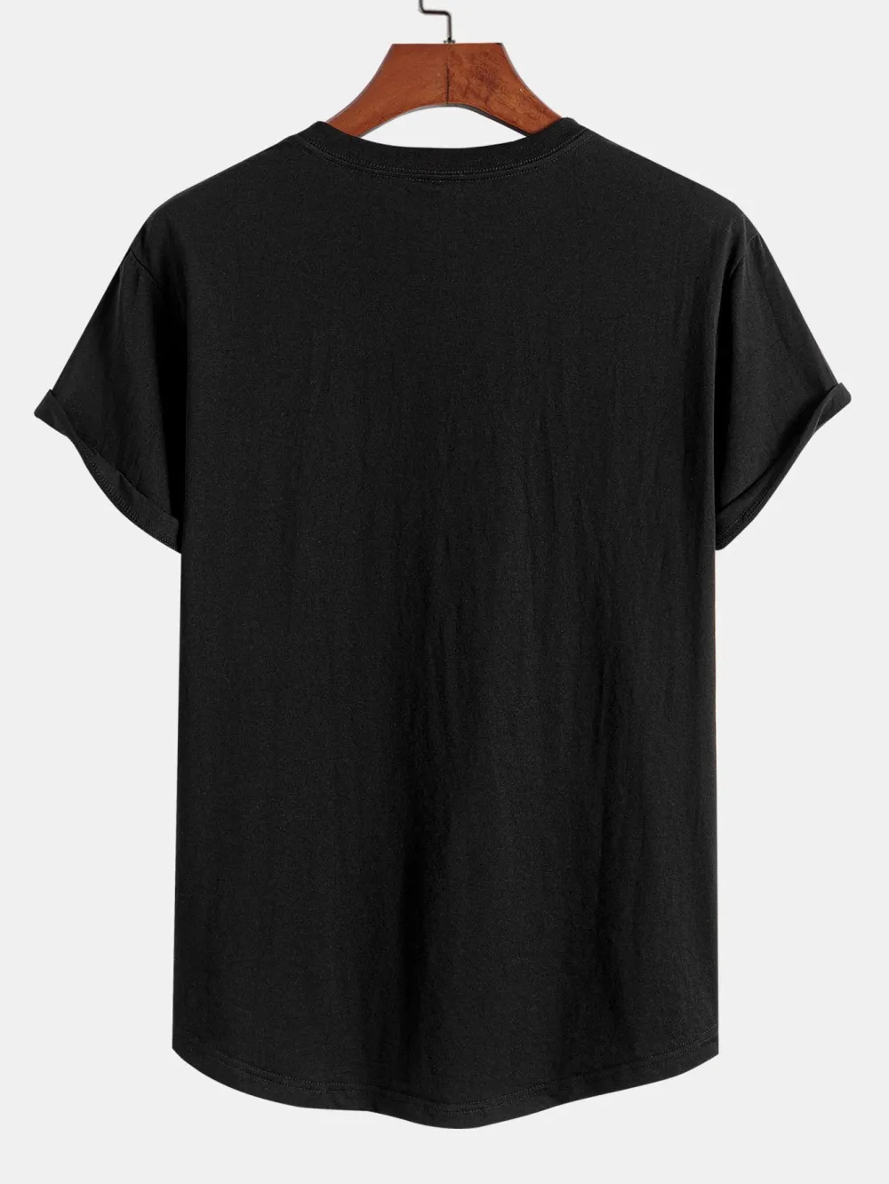 Basic Cotton Arc Hem T-Shirt