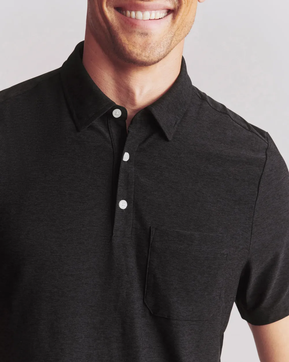 Black Casual Polo Short Sleeve Shirts