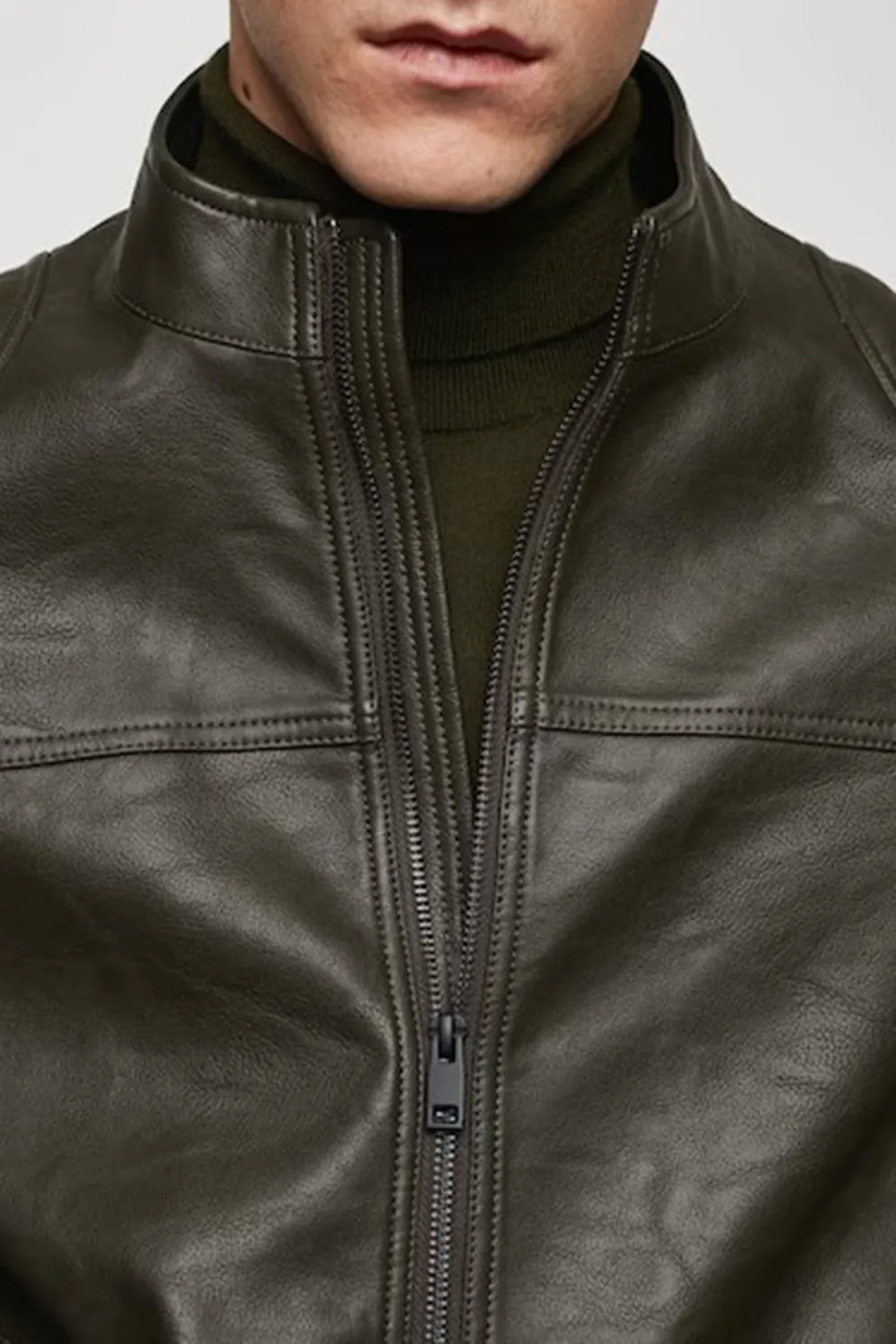 Nappa leather-effect jacket