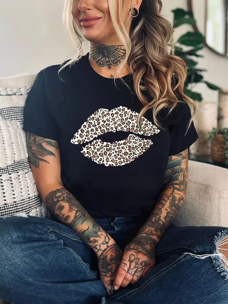 Leopard lips Tee