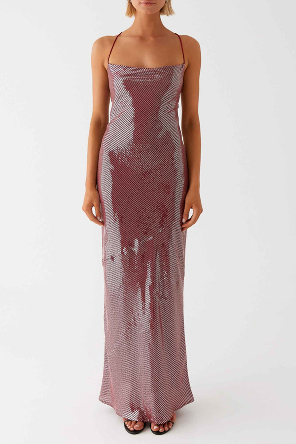 Jada Sequin Maxi Dress - Red