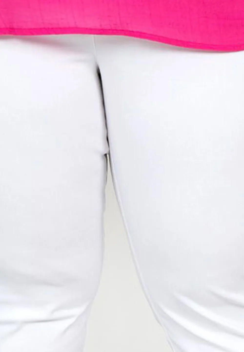 White Elasticated Crop Trousers