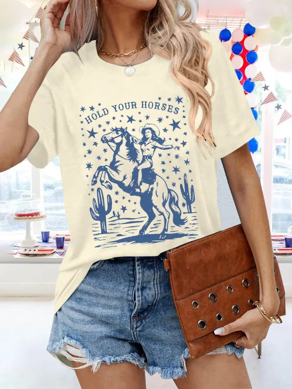 Cowboy Girl Riding Western Country T-shirt