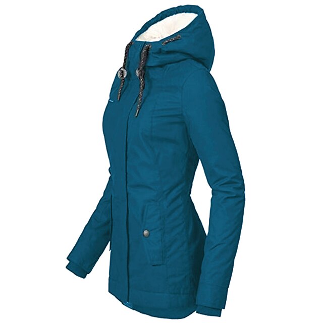 Women's Parka Street Fall Winter Puffer Jacket Long Coat Windproof Warm 3 in 1 Loose Casual Sports Jacket Long Sleeve Solid Color Zipper Purple Blushing Pink Waterpoof Daily Wear Down Parkas  Lined