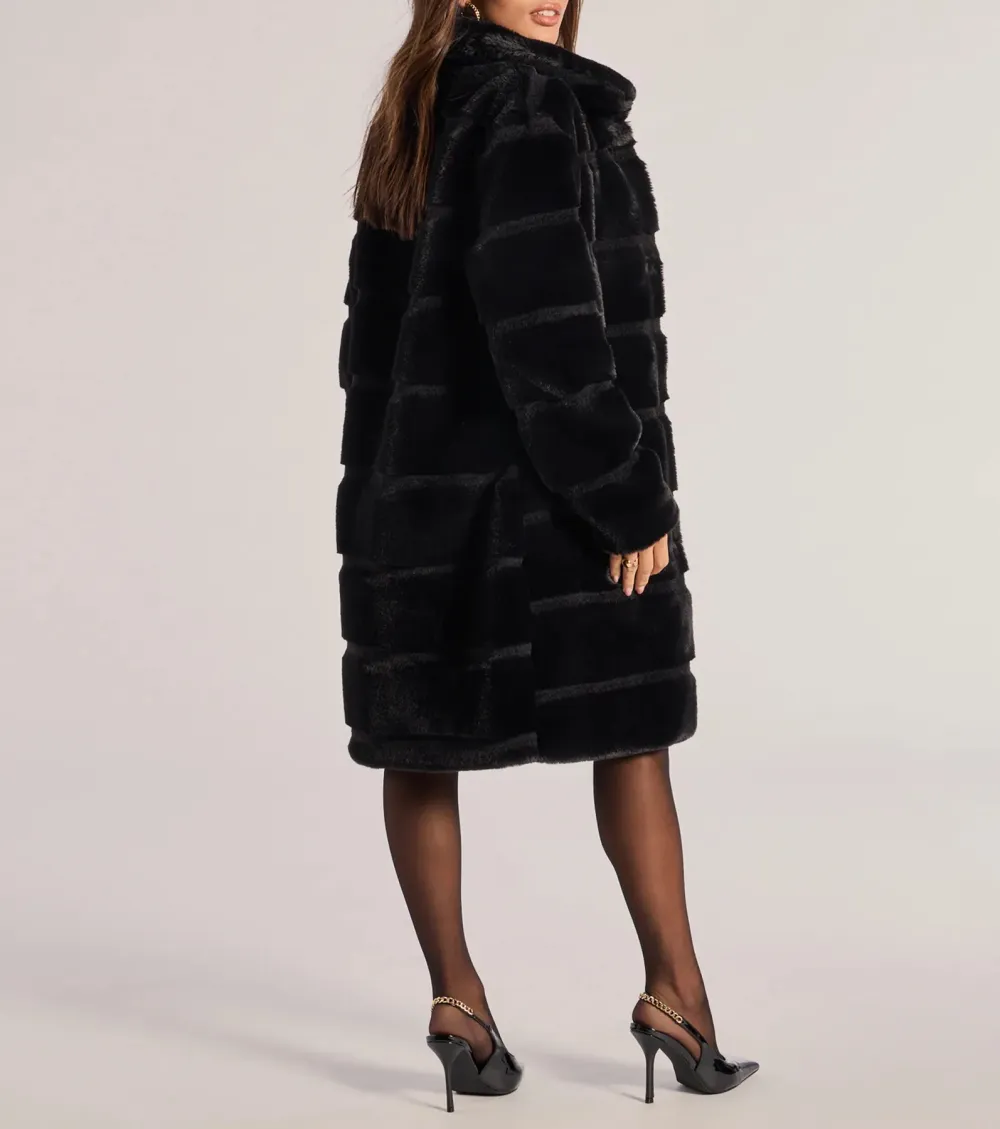 Timeless Glam Faux Fur Trench Coat