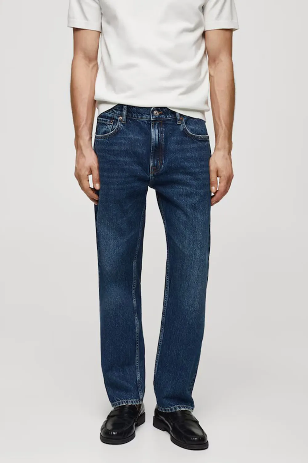 Regular-fit medium-wash jeans