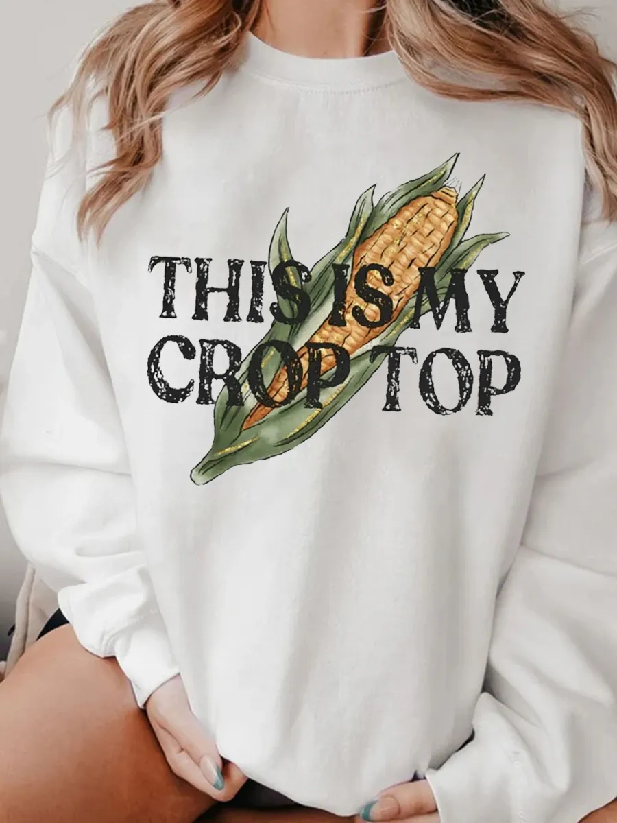 This Is My Crop Top Corn Sweatshirt