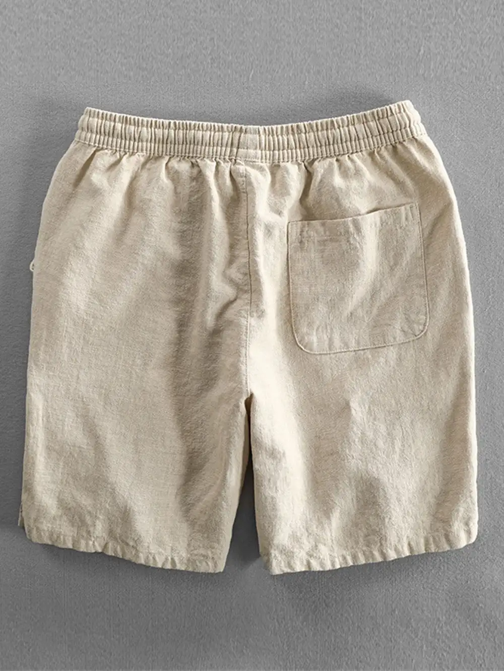 Linen Cotton Blend Drawstring Shorts