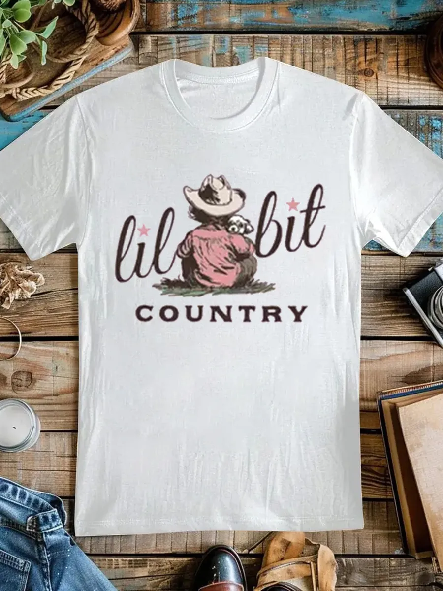 Lil Bit Country Pattern T-shirt