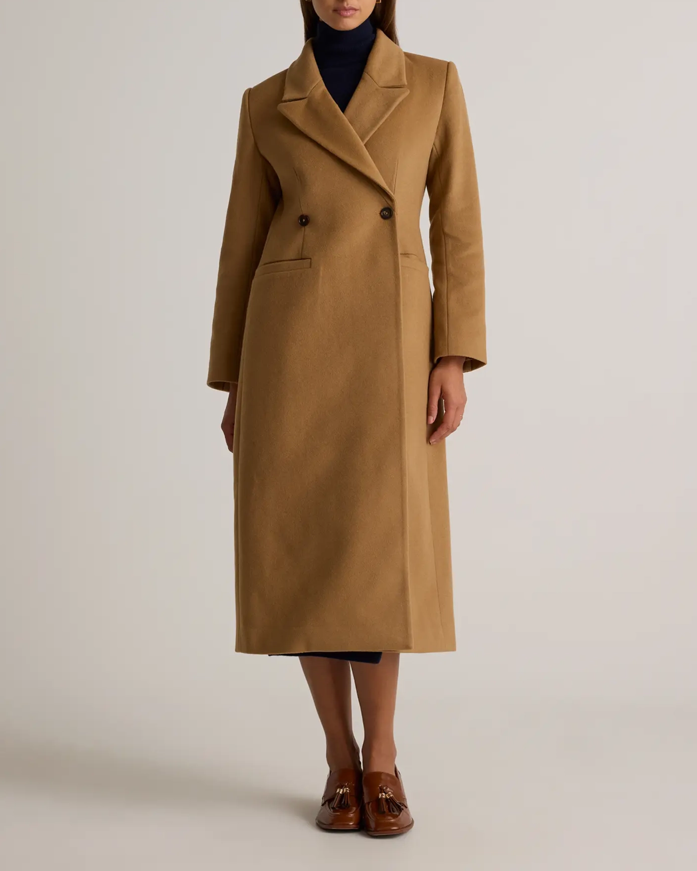 Slight Stretch Italian Wool Tailored Coat