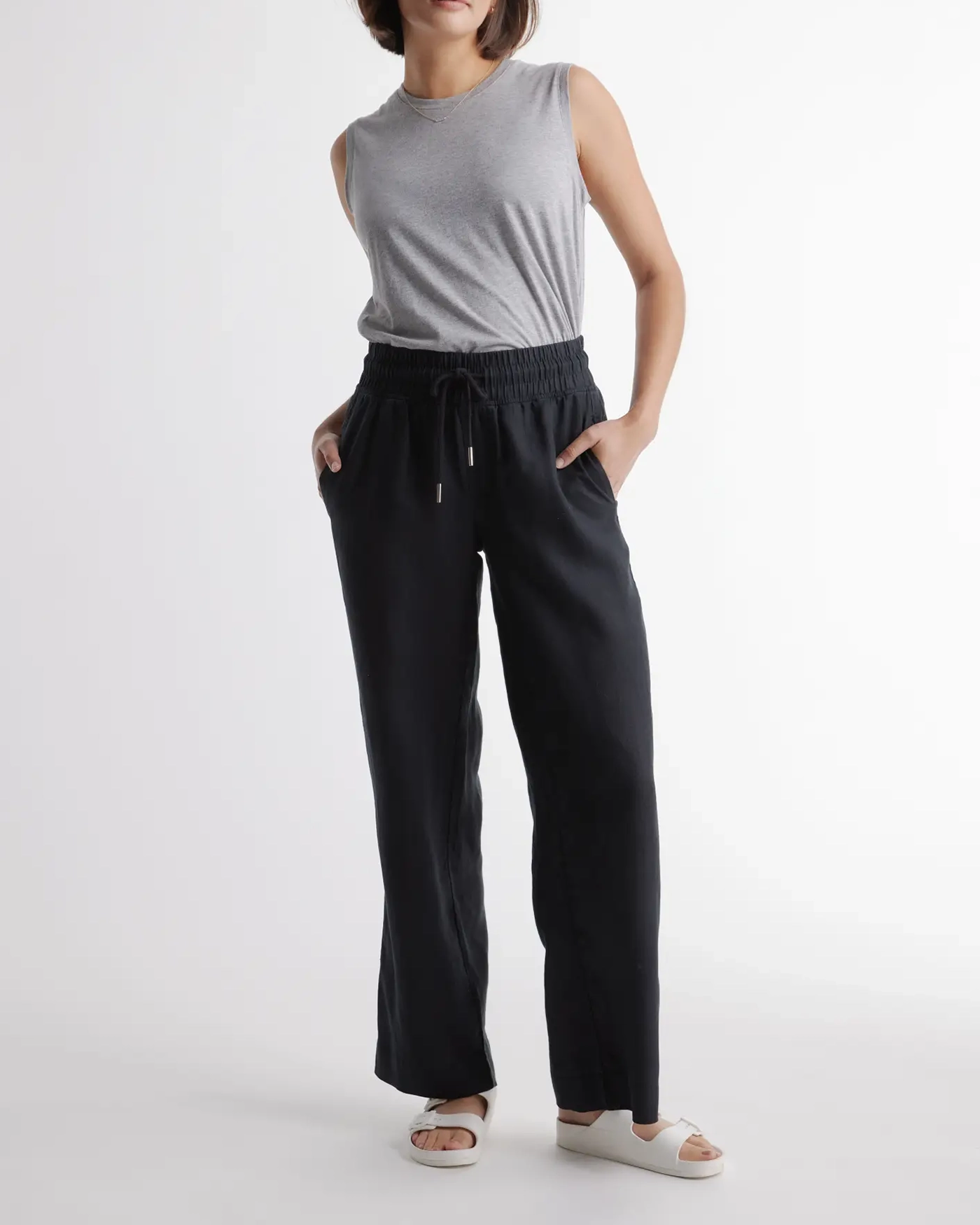 Cotton & Linen Wide Leg Pants