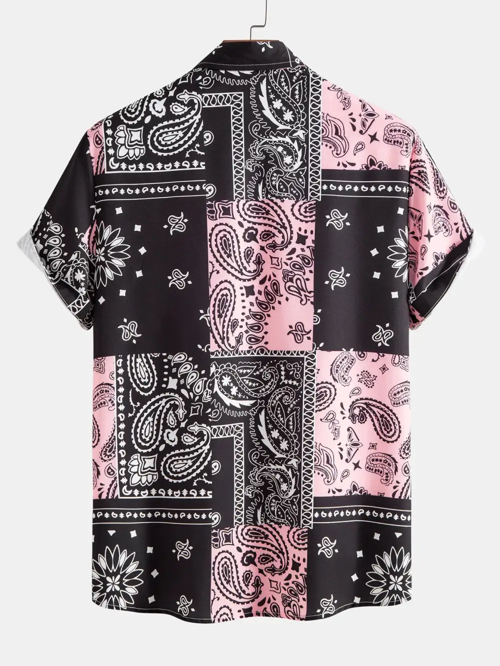 Paisley Print Button Up Shirt #Random Pattern Design# & Shorts