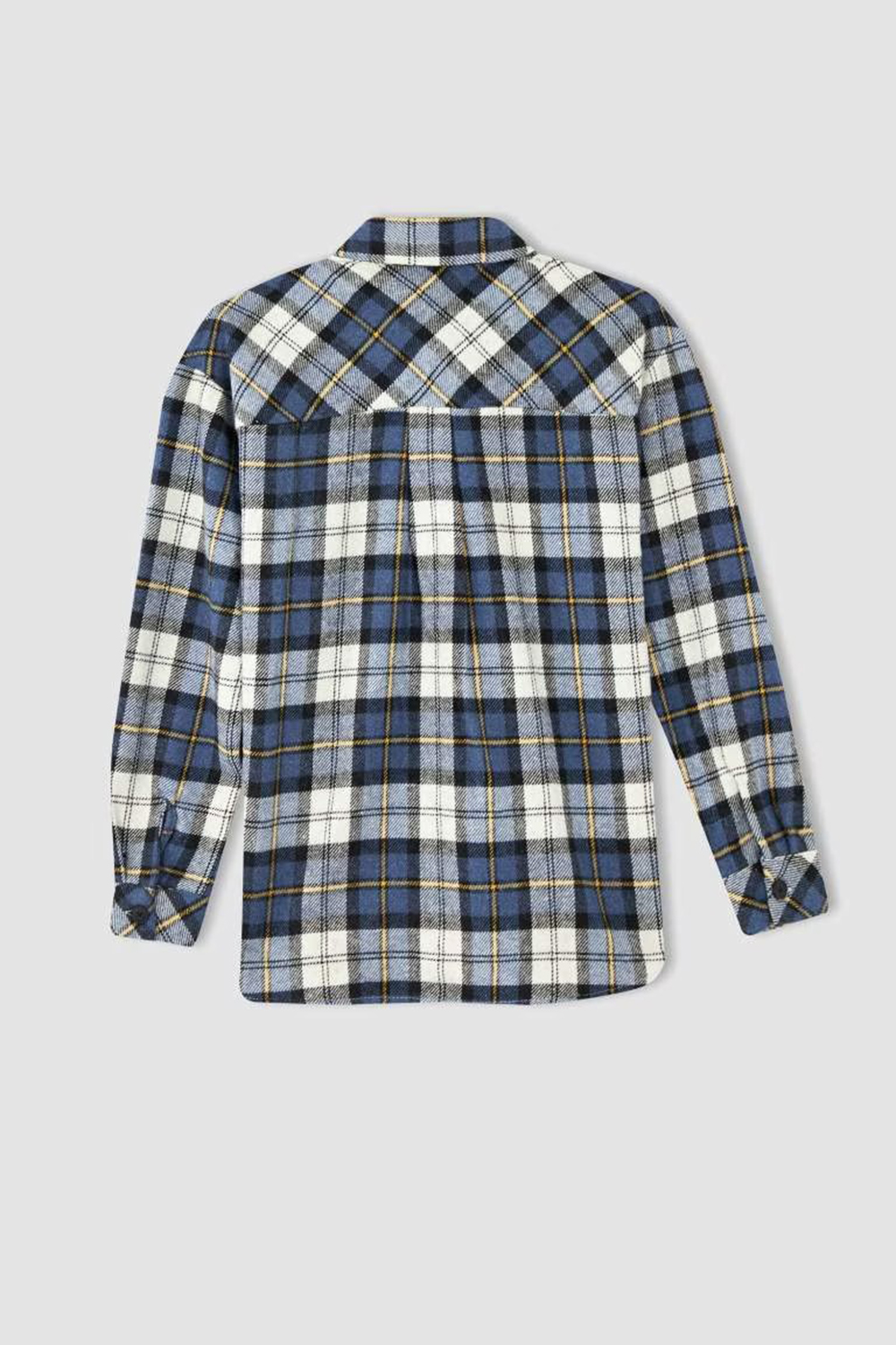 Oversize Fit Shirt Collar Flanel Long Sleeve Shirt