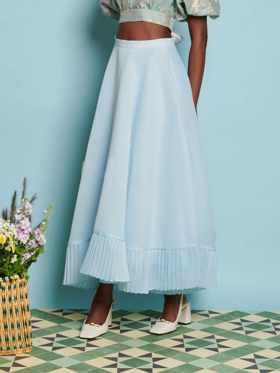 DREAM Fig Pleat Midi Skirt