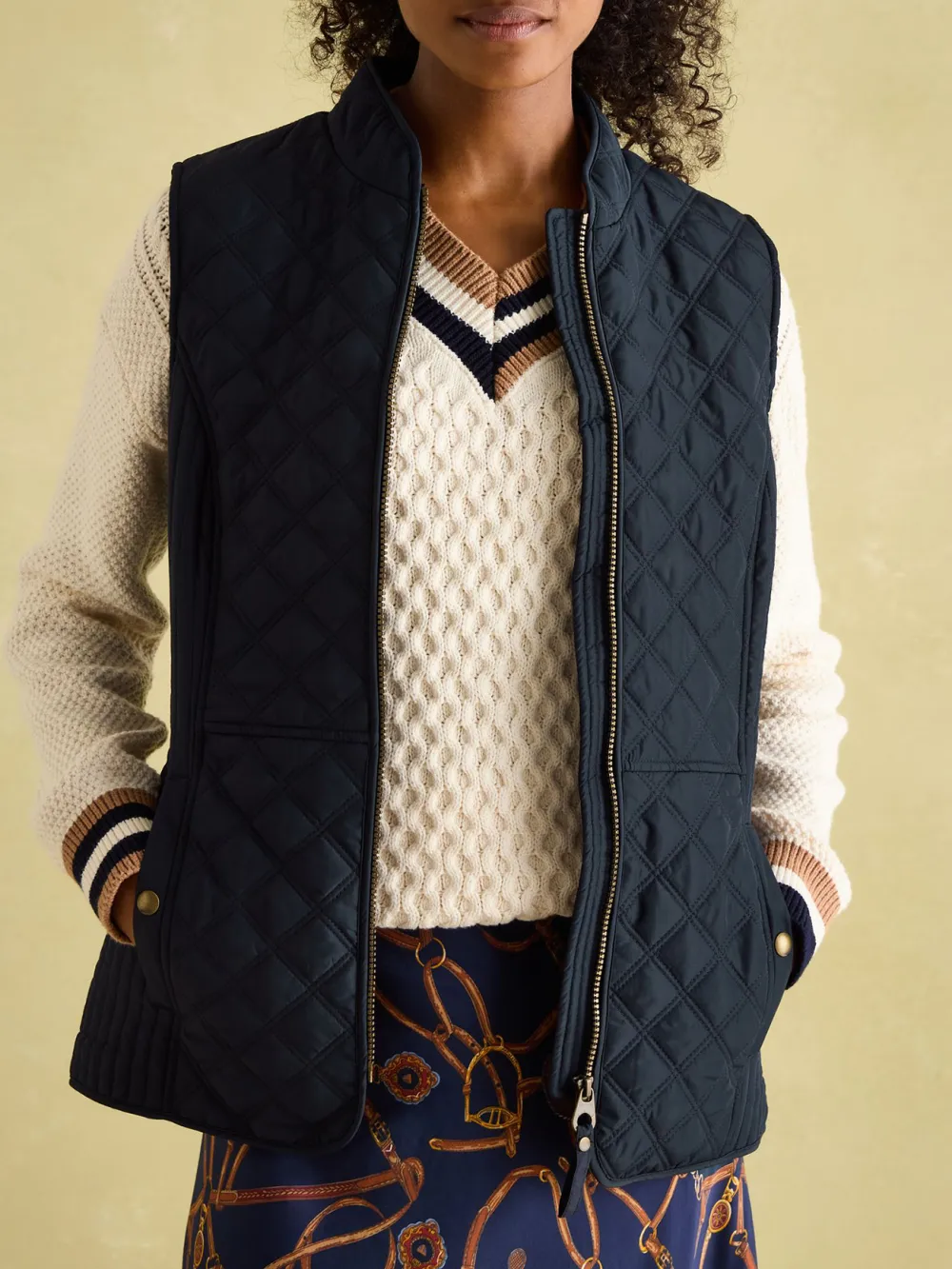 Minx Navy Blue Showerproof Diamond Quilted Gilet