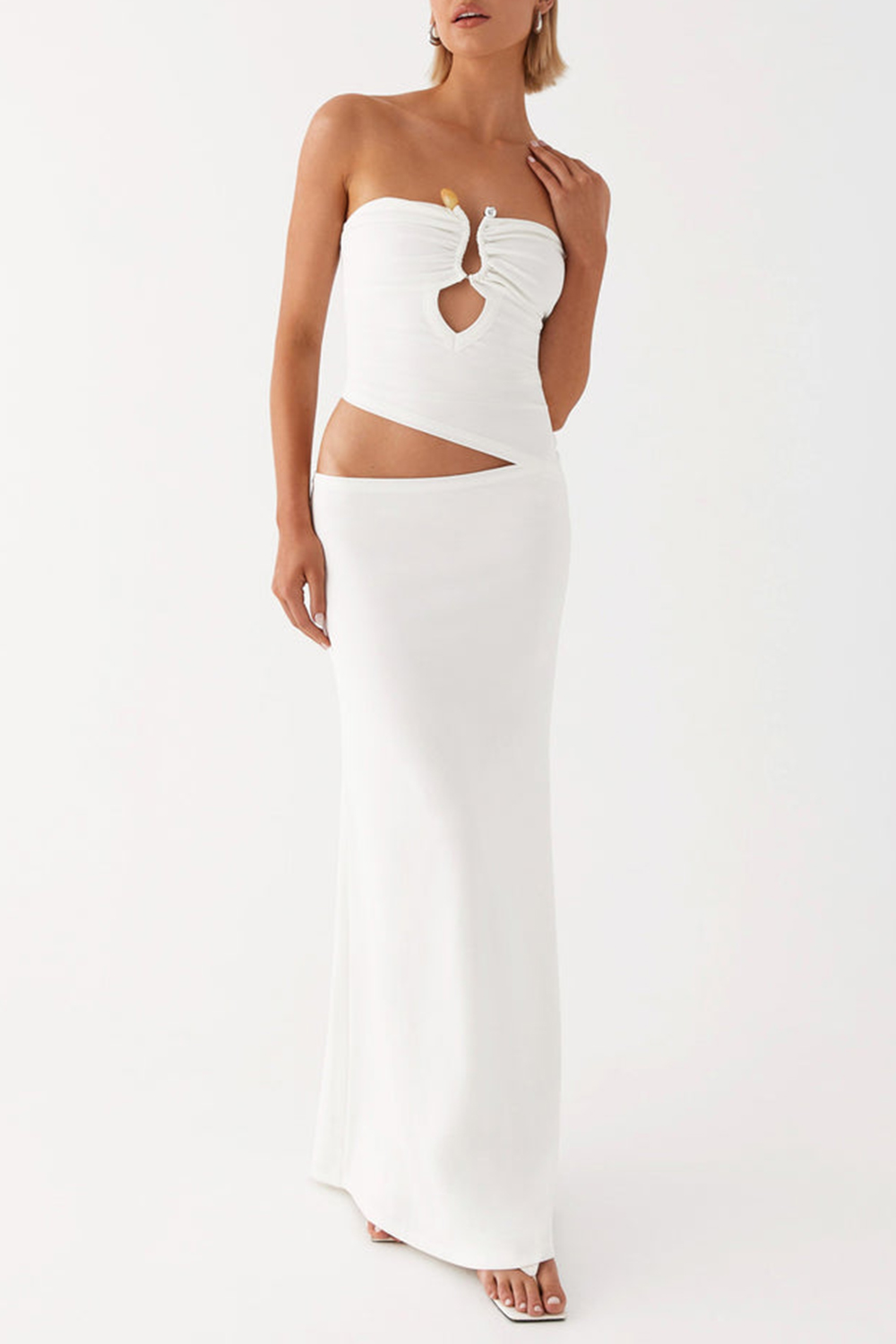 Wild Roses Maxi Dress - White