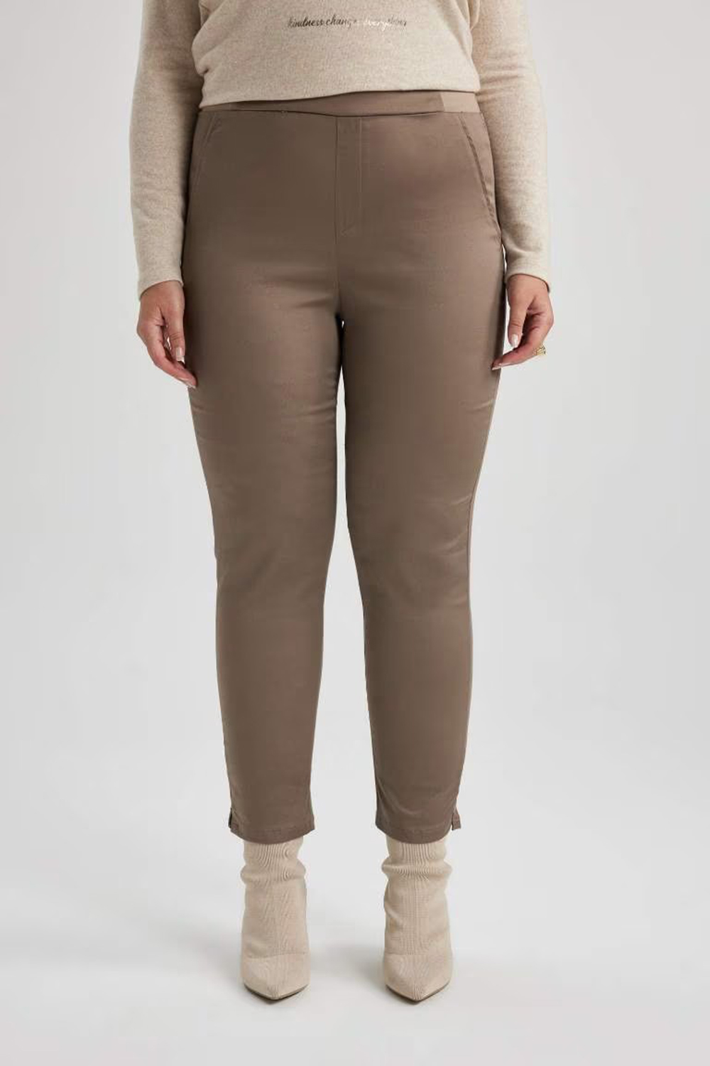 Valentina Sigaret Normal Waist Satin Trousers