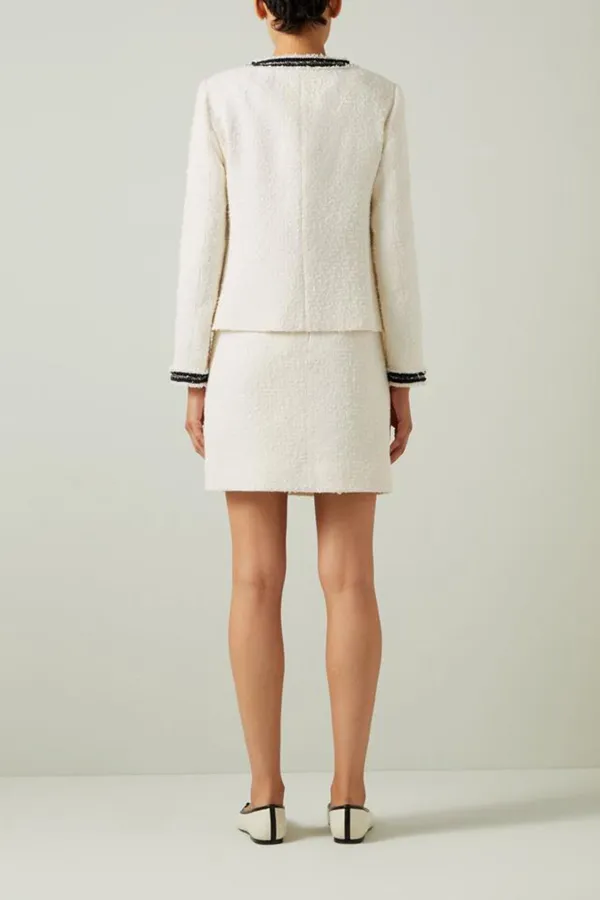 Charlie Cream Tweed Trim Jacket