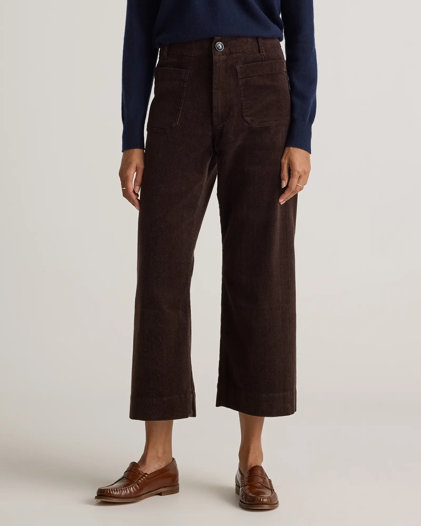 Corduroy Cropped Wide Leg Pants