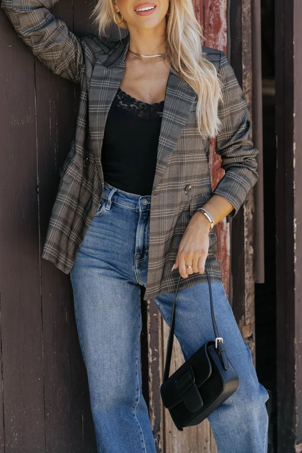 Charcoal Plaid Blazer