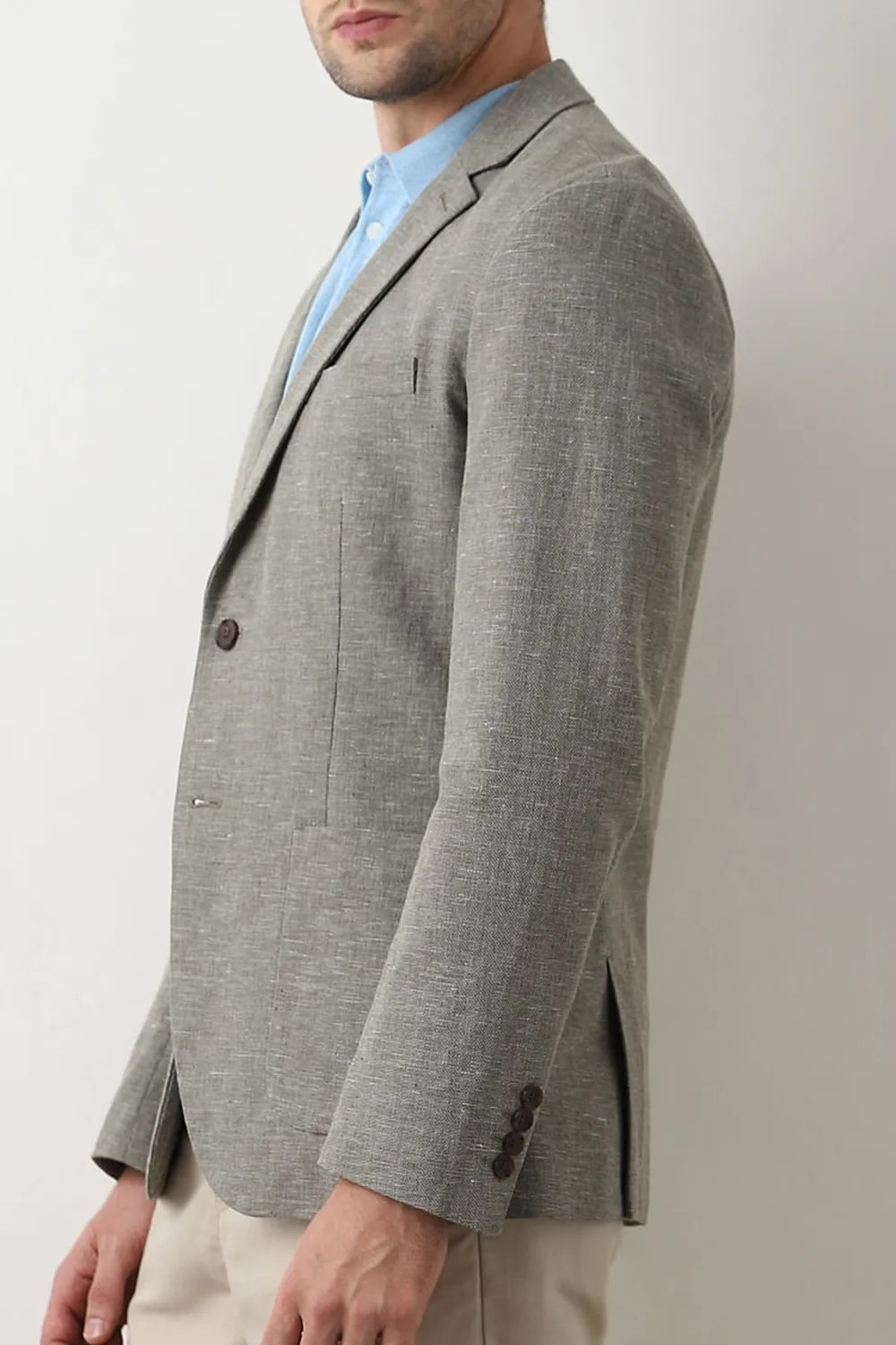 Green Linen Tailored Blazer