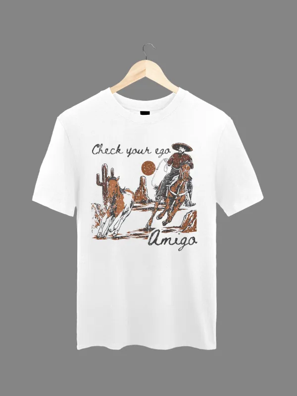 Check your Ego Amigo pattern T-shirt