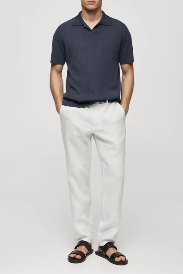 Fine-knit cotton polo shirt