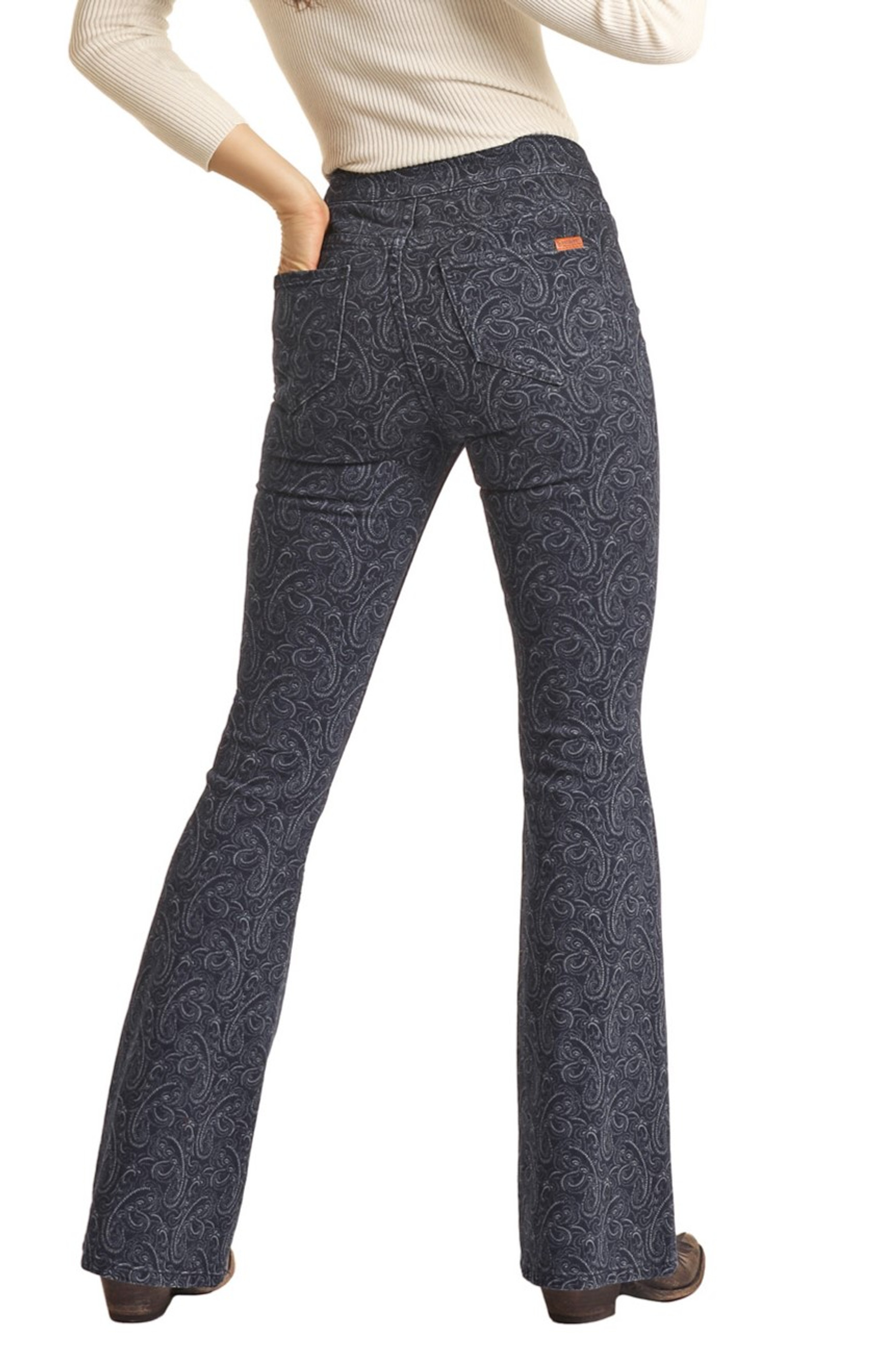 Women's high-waisted printed jeans