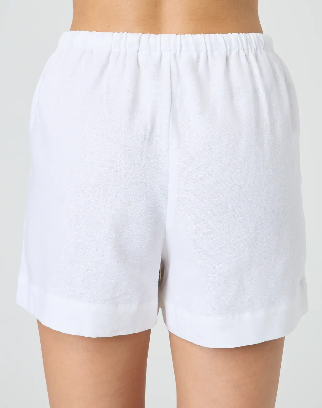 Linen Blend Tie Waist Short