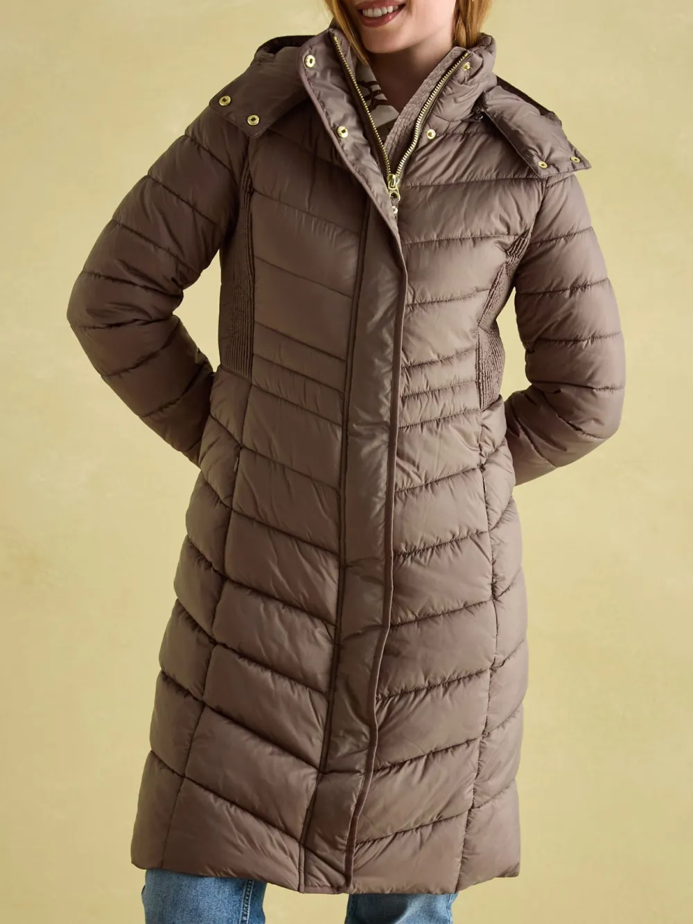 Pembury Neutral Showerproof Longline Padded Coat