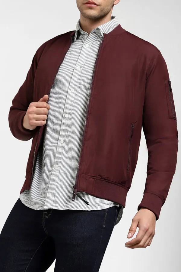 Burgundy Bomber Jacket