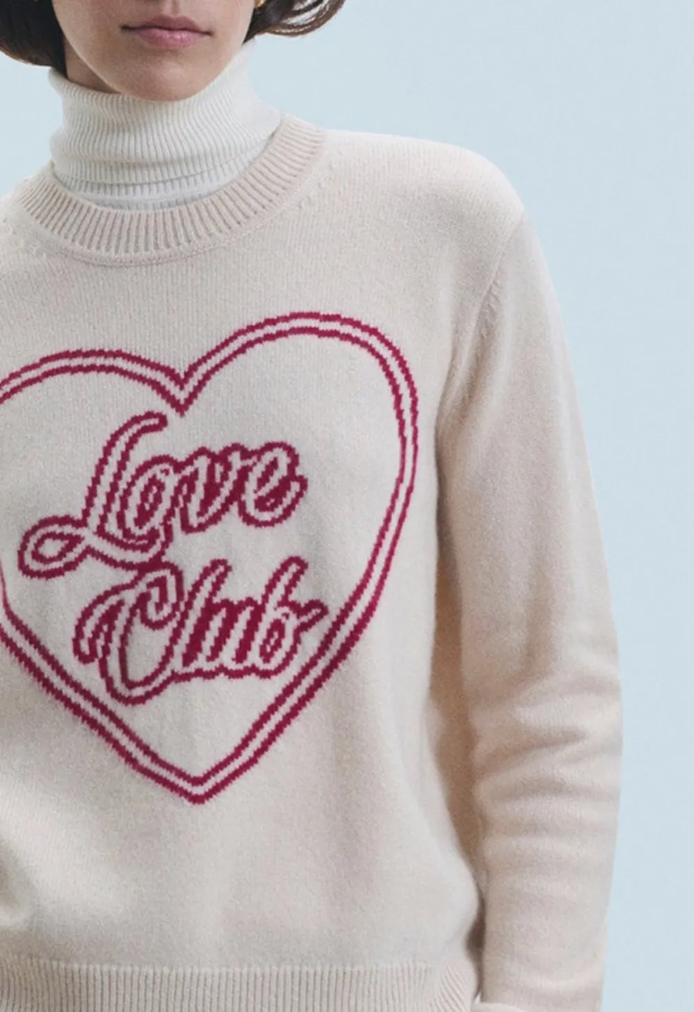 Heart-Print Crewneck Sweater