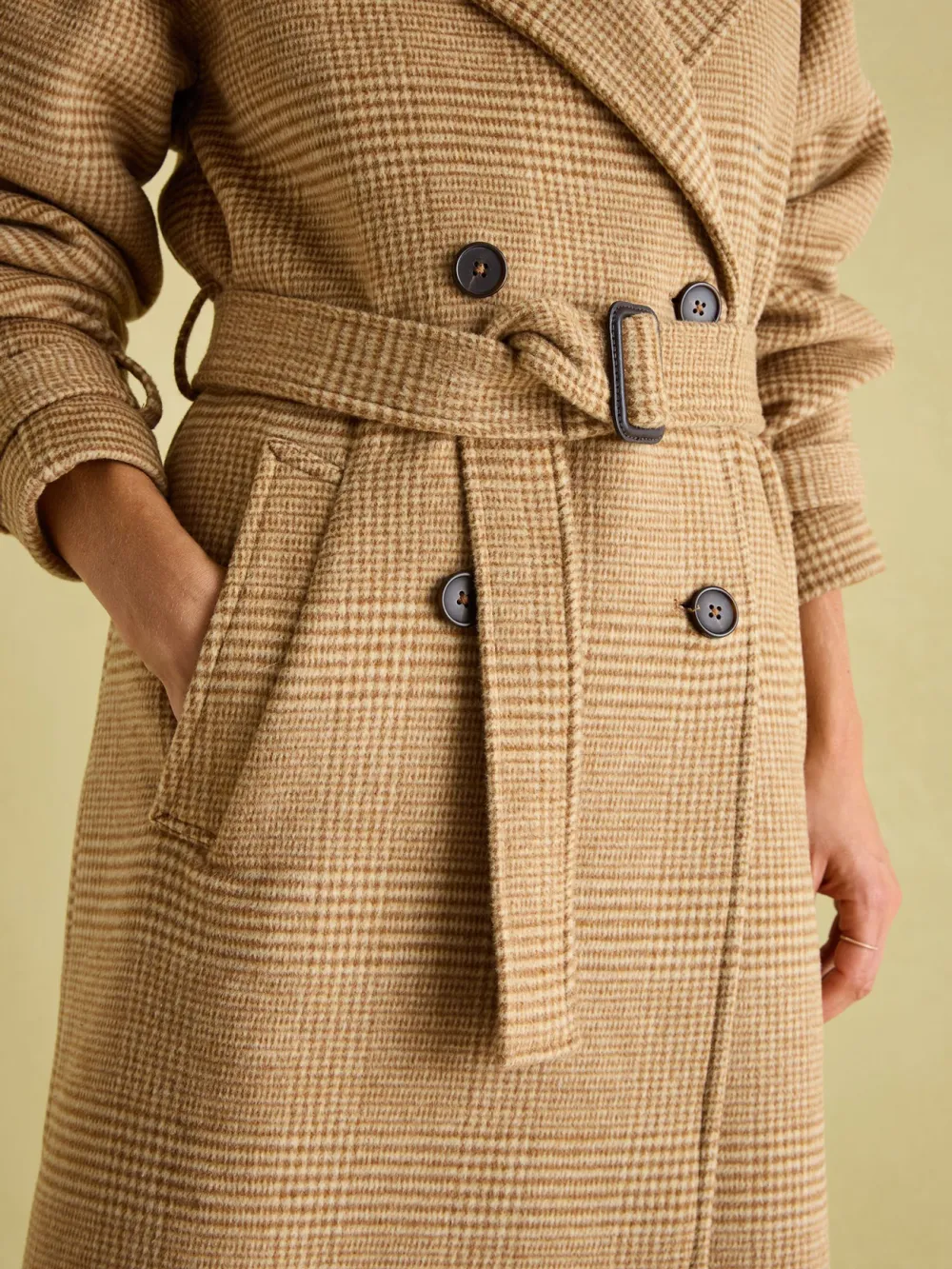 Amberley Tan Brown Longline Wool Blend Coat