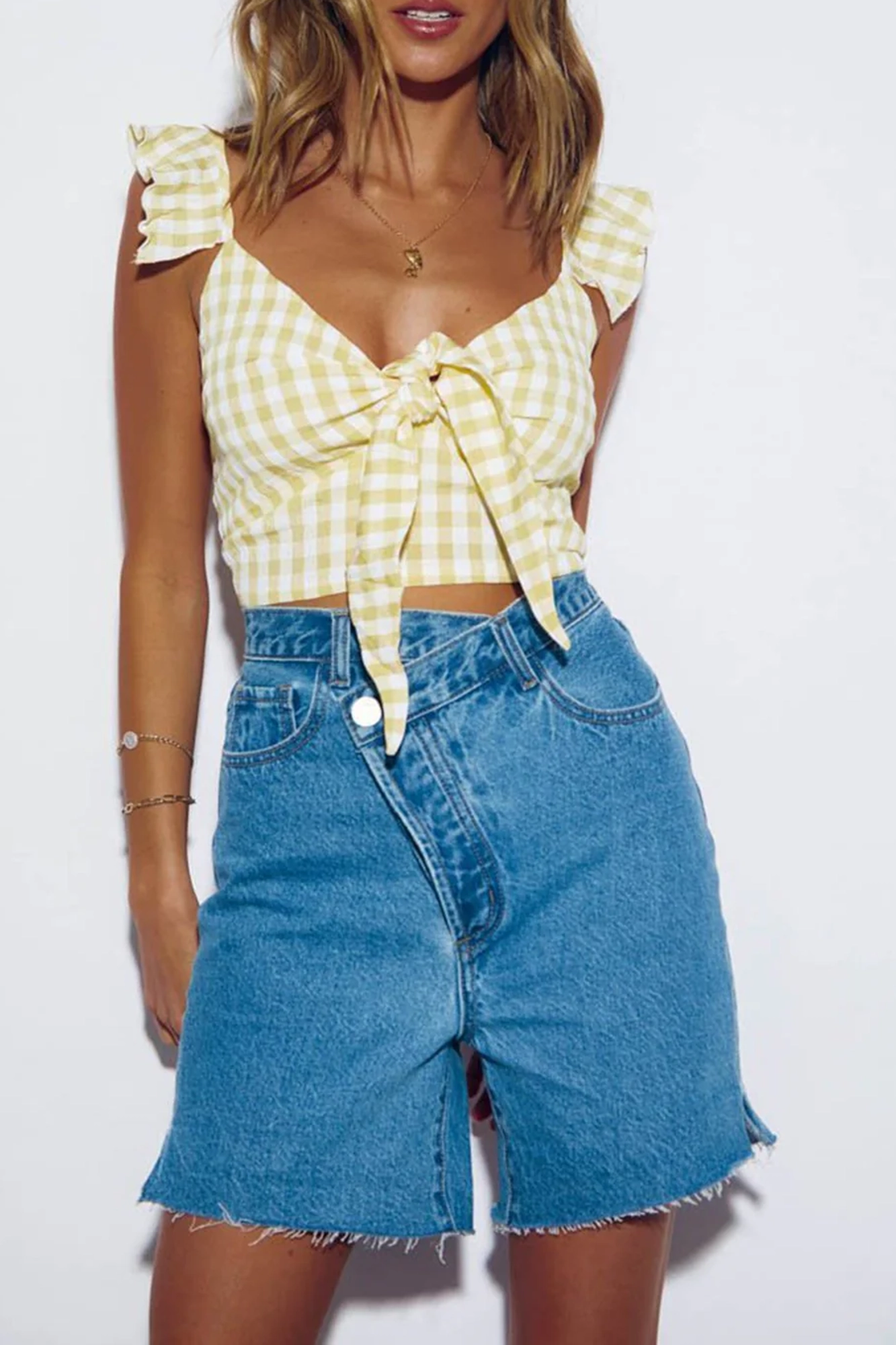 Croatia Top (Yellow Gingham)