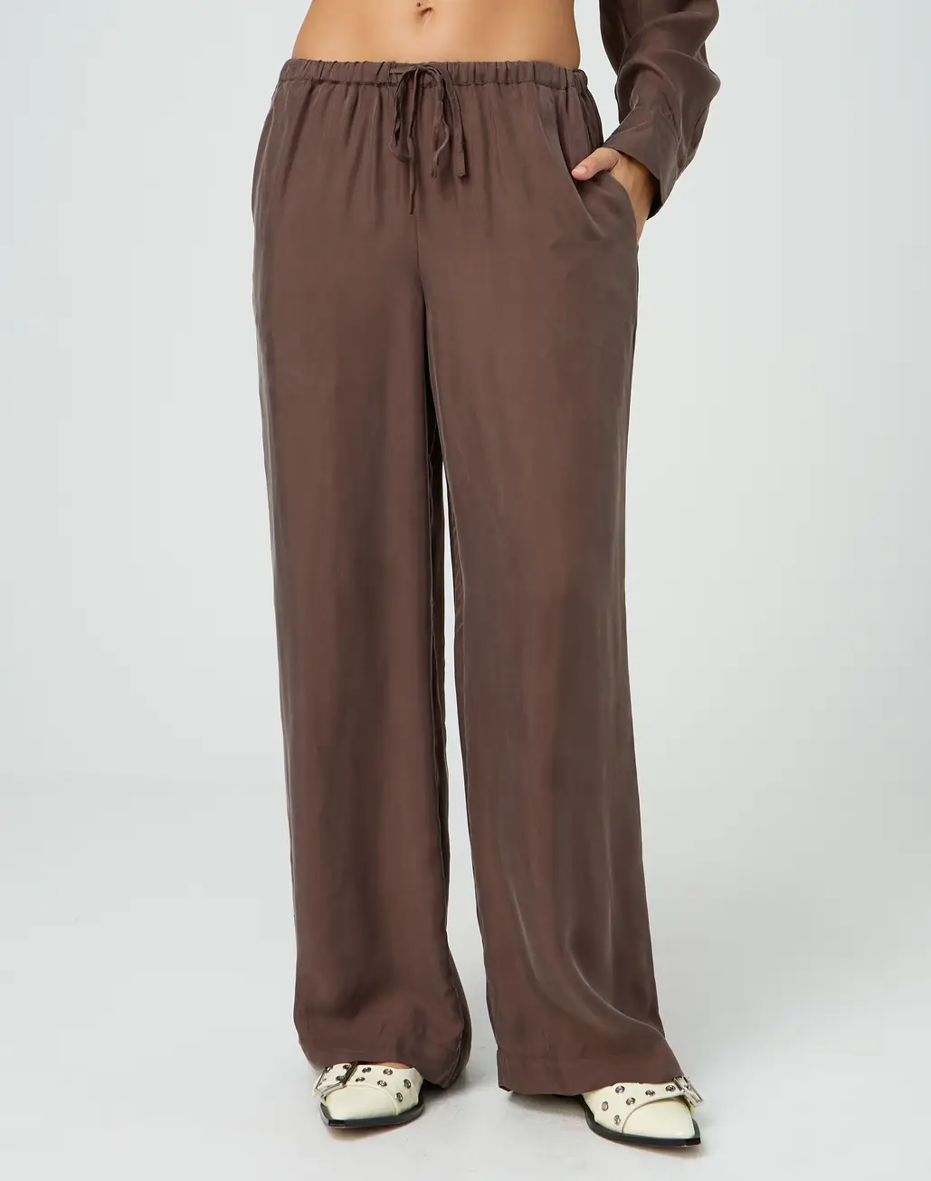 Cupro Tie Up Loose Leg Pant