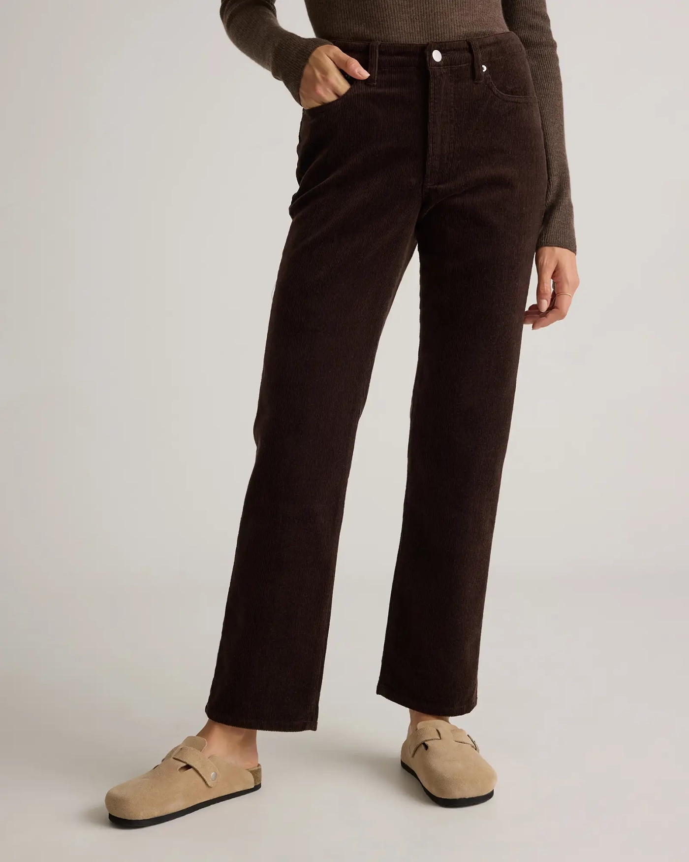 Organic Stretch Corduroy Straight Leg Pants