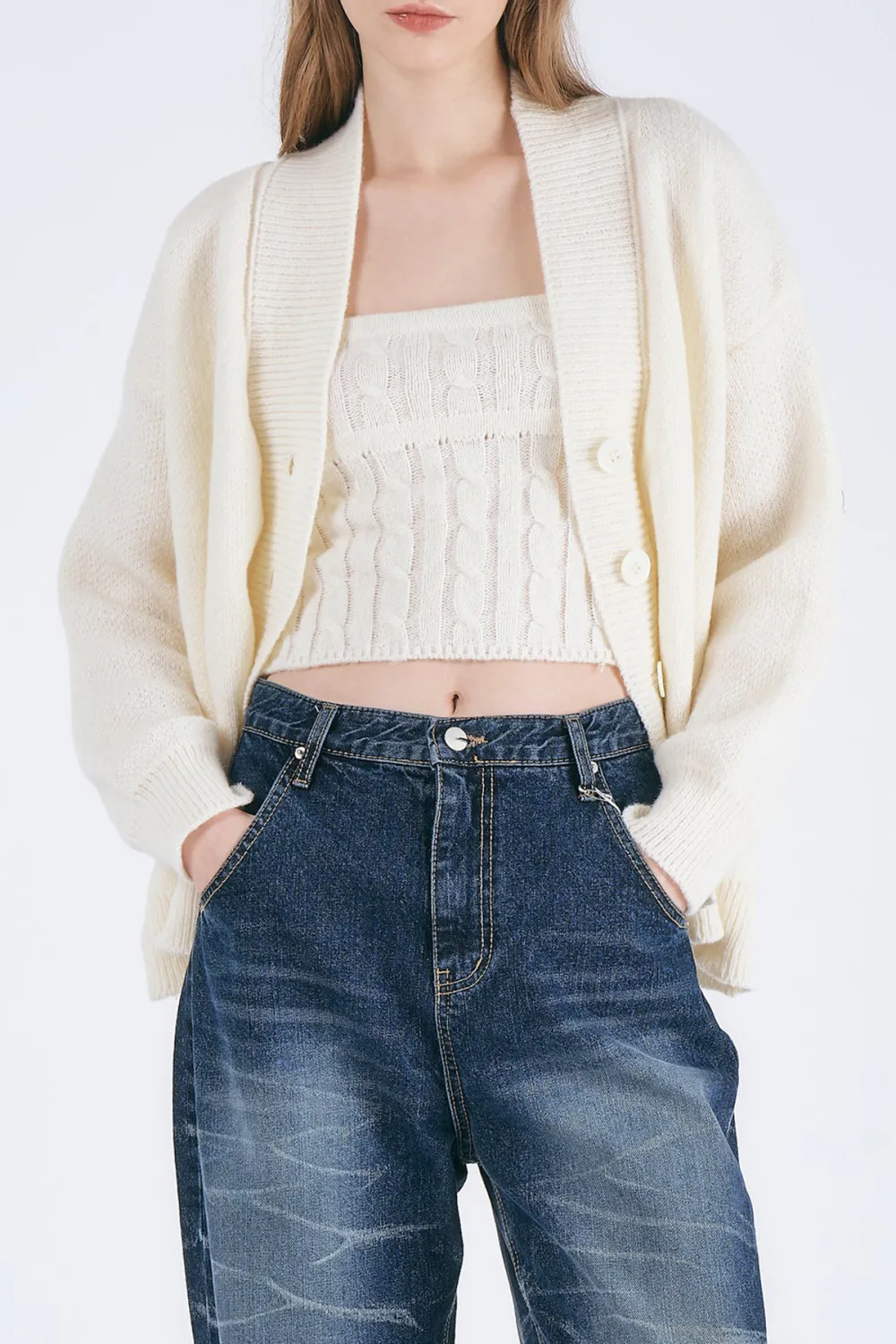 Hallie Knitted Top & Cardi Set