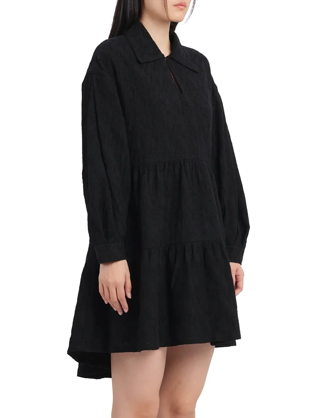 Pleated Sleeves Dress