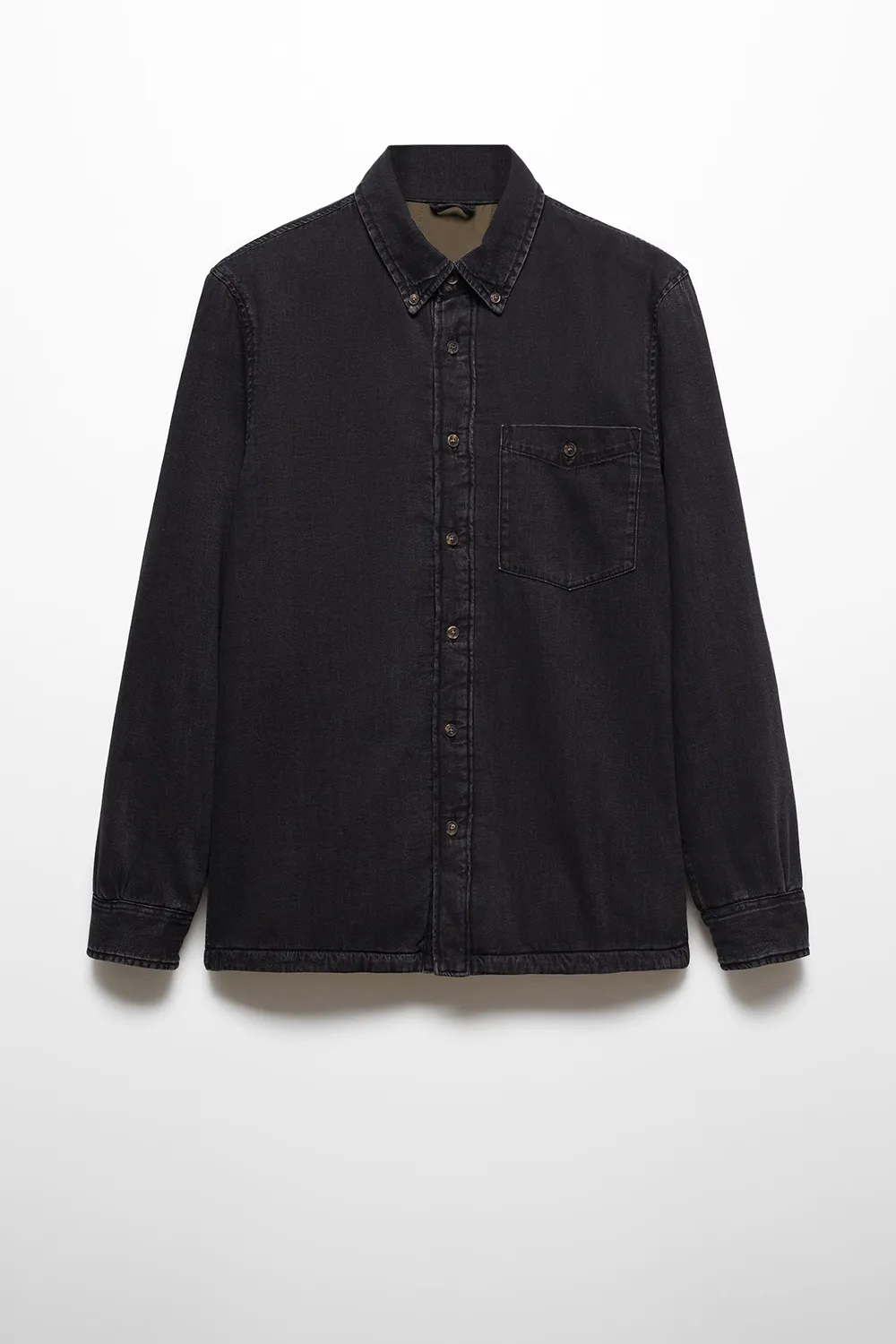 Quilted denim overshirt