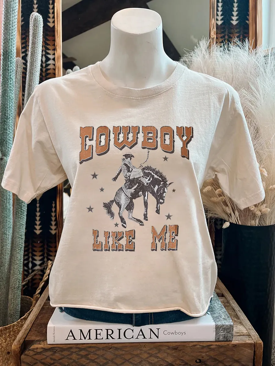 Retro Western Cowboy Knight Pattern T-shirt