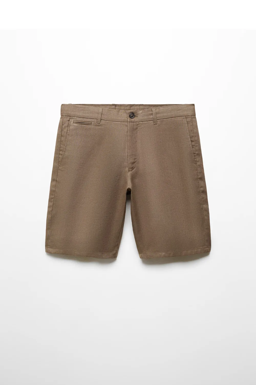 Slim-fit 100% linen bermuda shorts